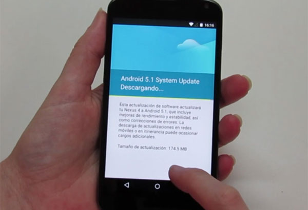 Nexus 4 update 5.1 lollipop