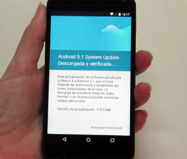 Nexus 4 update 5.1 lollipop