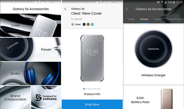 Samsung lanza una app para ver los accesorios de los Galaxy S6
