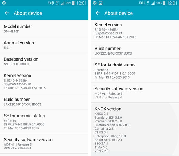 Samsung Galaxy Note 4 update firmware