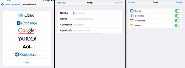 iPhone Gmail varias cuentas