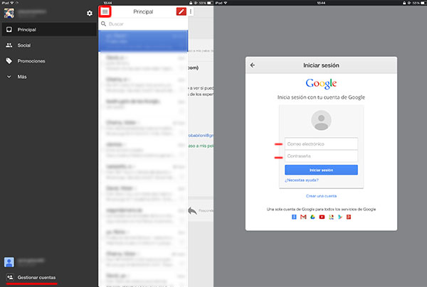 iPhone Gmail varias cuentas