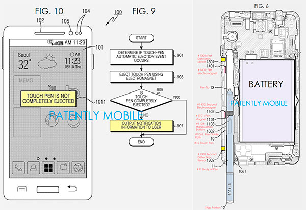Samsung estudia un sistema de lápiz auto-extraíble para los Galaxy Note