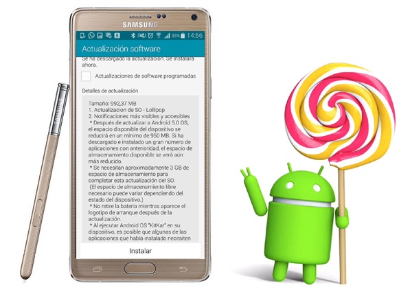 Android 5.1.1 Lollipop en el Samsung Galaxy Note 4