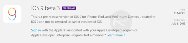 iOS 9 Beta 3