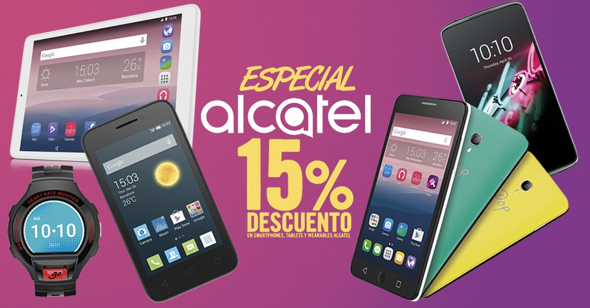 Consigue un smartphone o un tablet de Alcatel con un 15% de descuento