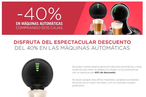 Cómo comprar una cafetera de Nescafé Dolce Gusto con un 40% de descuento