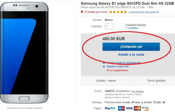 Samsung Galaxy S7 edge ebay