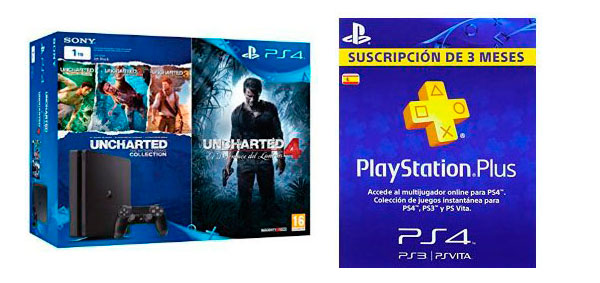 PS4 Slim de 1 TB y todos los juegos de Uncharted por 300 euros