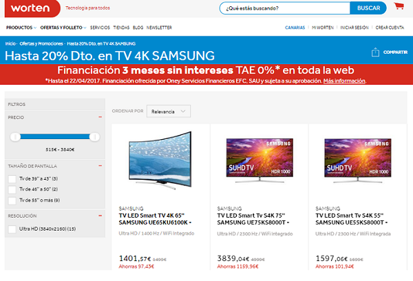 Televisores Samsung con un 20% de descuento en Worten