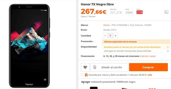 honor 7x pccomponentes