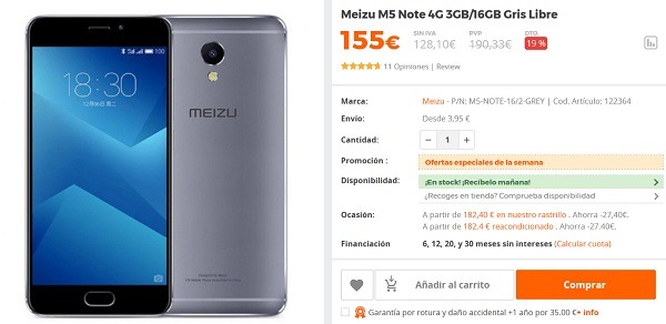meizu m5 note pccomponentes