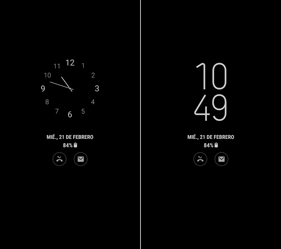 Opciones para configurar Always on Display en un móvil Samsung