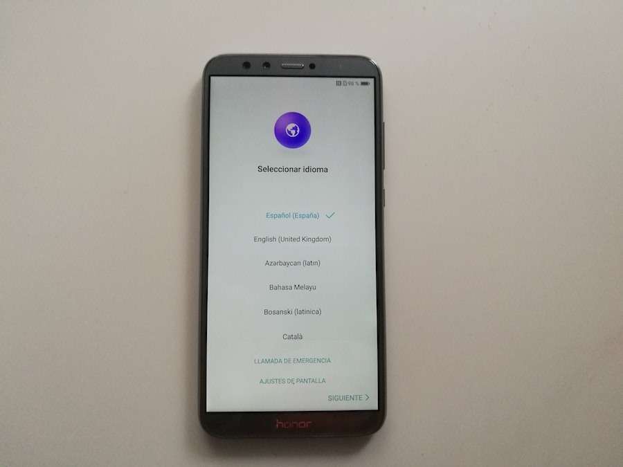 honor 9 lite inicio