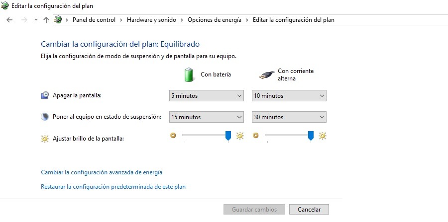 brillo pantalla