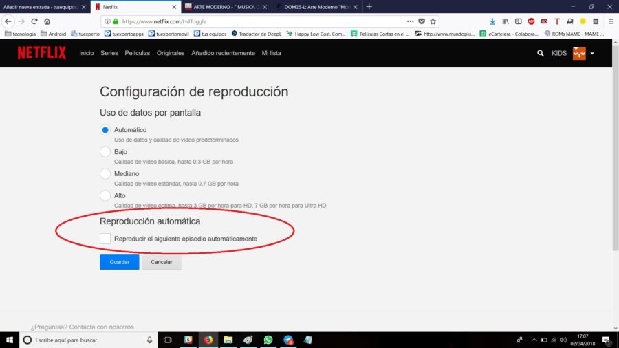 configuracion de reproduccion netflix 2