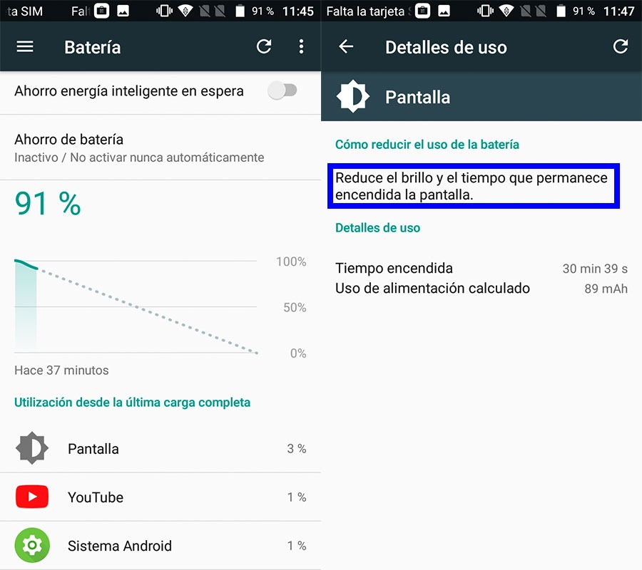 Cómo saber qué aplicaciones consumen más batería en tu móvil Android pantalla