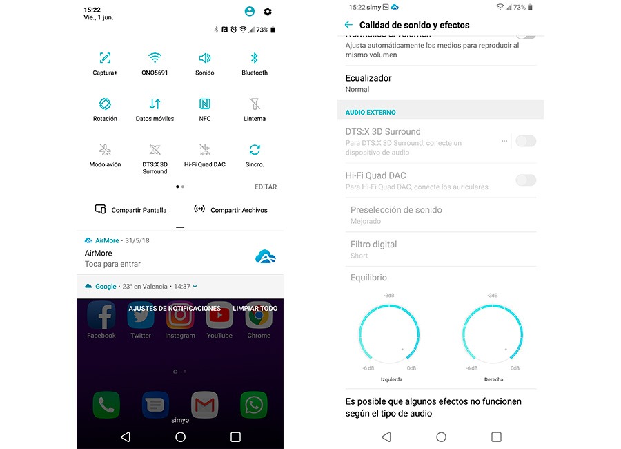 10 trucos para empezar a usar el LG G7 sonido