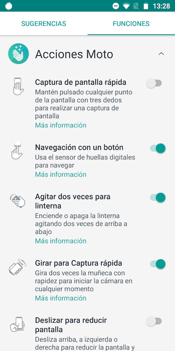 motorola moto g6 gestos