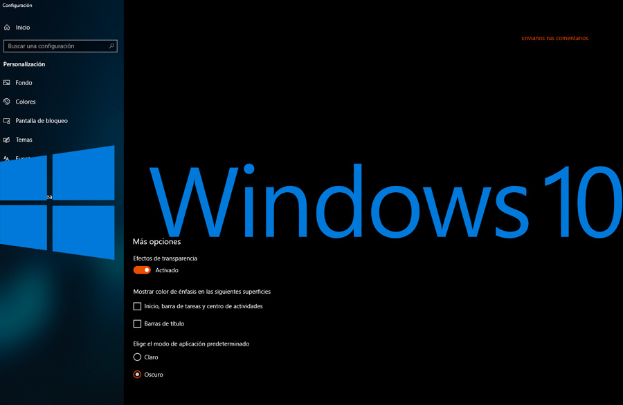 Cómo activar el tema oscuro en Windows 10