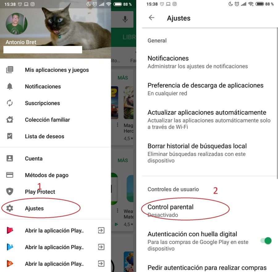control-parental-play-store