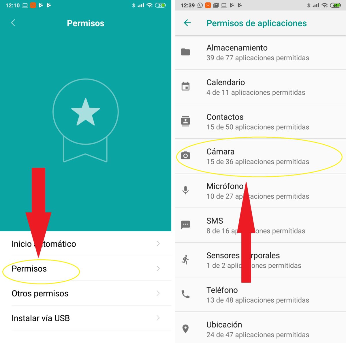 permisos xioami