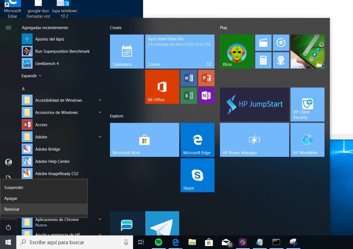 Cómo apagar o reiniciar Windows 10 sin instalar actualizaciones