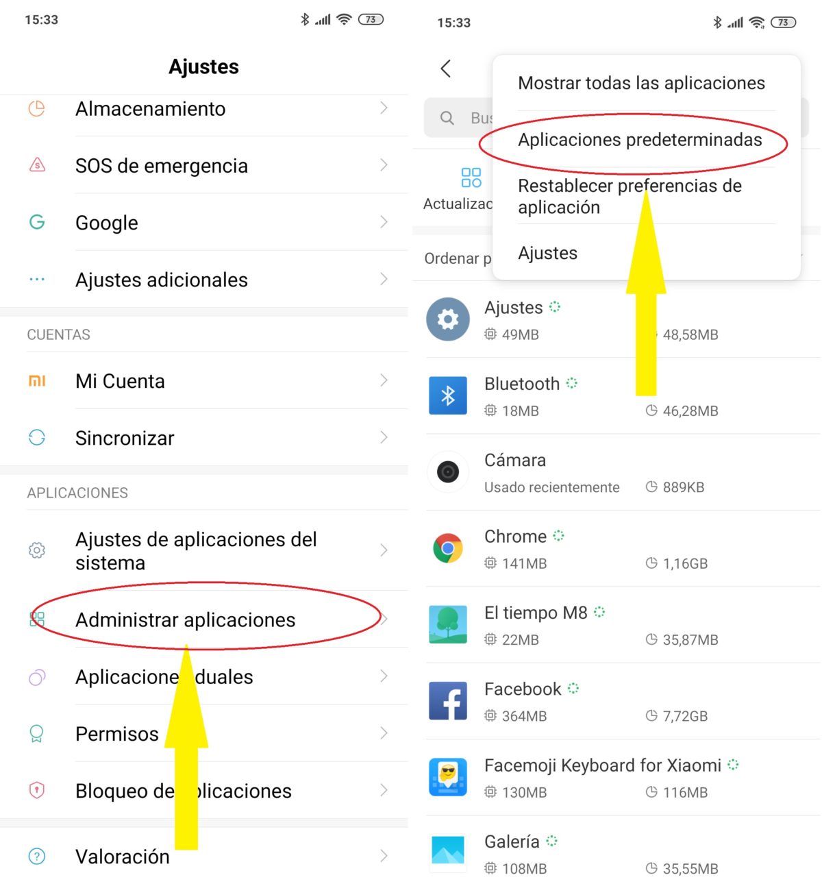 aplicaciones predetermiadas xiaomi