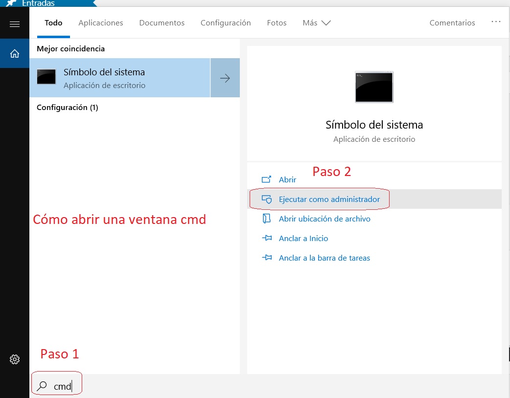 como abrir ventana cmd