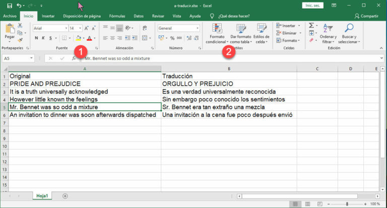 Fórmula Para Traducir De Inglés A Español En Excel