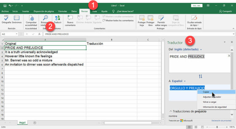 Fórmula Para Traducir De Inglés A Español En Excel