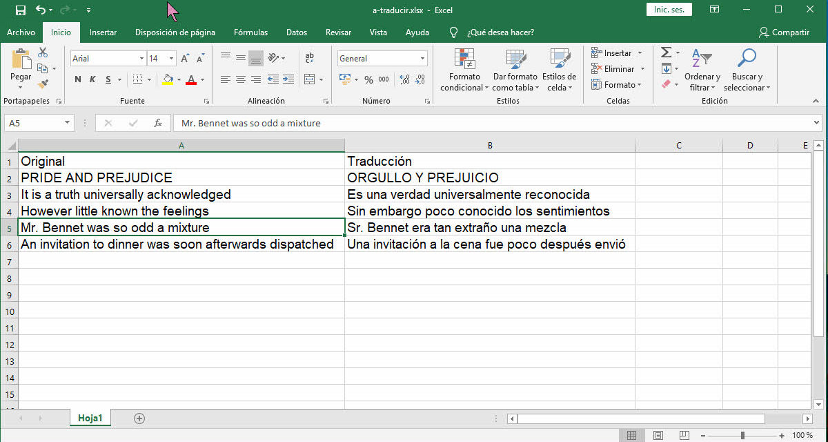 Como Traducir En Excel Con Formula
