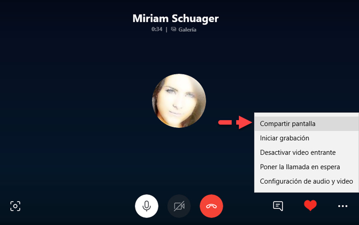 Compartir pantalla con Skype