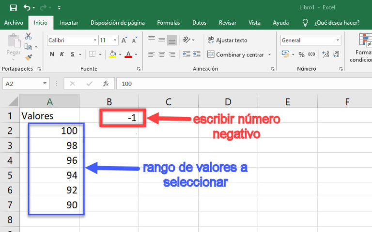 Convertir Negativo A Positivo En Excel