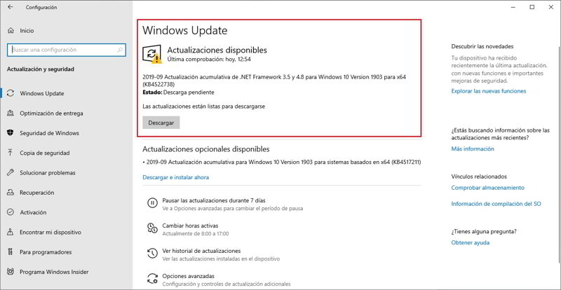Instala las últimas actualizaciones de Windows Update 3