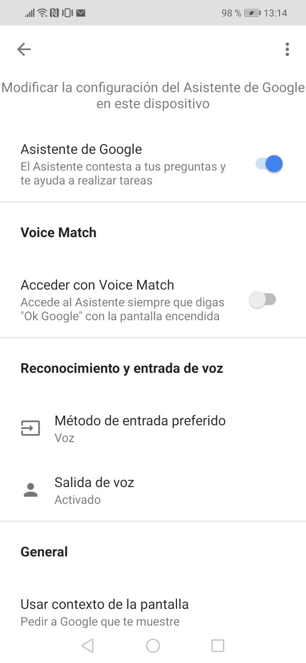 Activar Voice Match