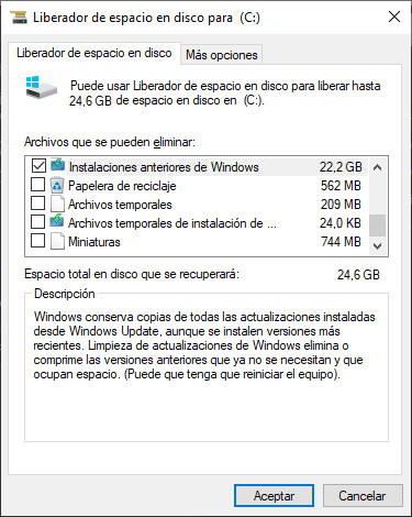 Libera hasta 30 GB de espacio en Windows 10 4