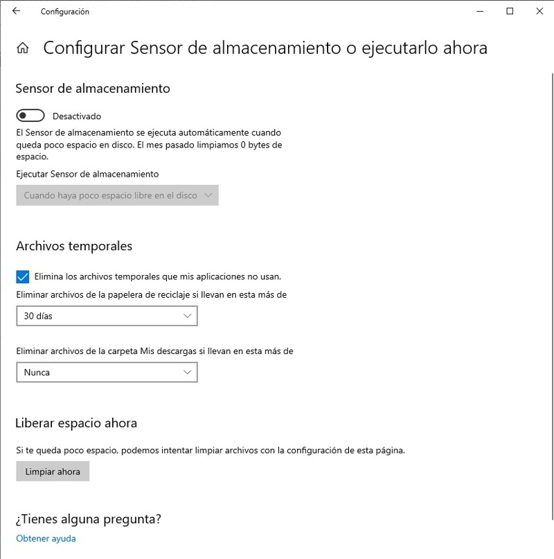 Libera hasta 30 GB de espacio en Windows 10 7