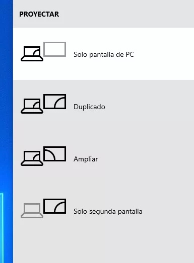 Cambia el modo de multiples pantallas de Windows 10