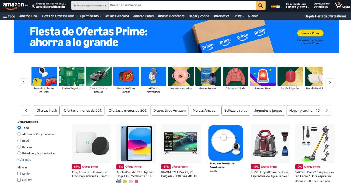 No busques en la Fiesta de Ofertas Prime 2025 de Amazon: aquí tienes los mayores descuentos